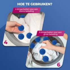 Roegaarden Drogerballen - Wasbollen - 6 Stuks - Siliconen - Sneller Droog - Anti-kreuk -Schoonmaakartikelen Winkel 1200x1200 482