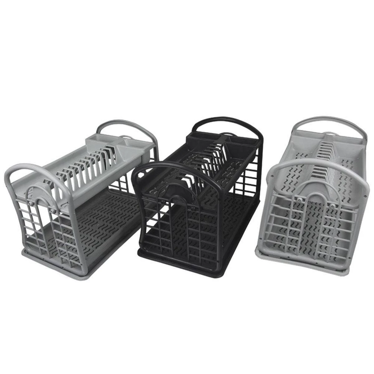 Hoffmans Afdruiprek - 2 Verdiepingen - 47x28x34 Cm - Grijs 3 Hoffmans Afdruiprek - 2 Verdiepingen - 47x28x34 Cm - Grijs - Afbeelding 2