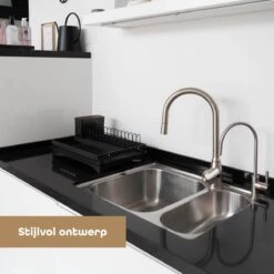 Baulk® - Afdruiprek - Afdruiprek Met Lekbak - Afwas - Droogrek Afwas - RVS - Bestekbak - Modern -Schoonmaakartikelen Winkel 1200x1200 724
