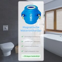 ENISTO® Magnetische Waterontharder Small – Waterontharder Magneet – Douchefilter – Waterontkalker – Waterverzachter – Antikalk – Blauw – RVS -Schoonmaakartikelen Winkel 1200x1200 743