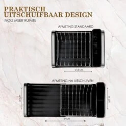 MIRI Afdruiprek – Afwasrek – Uitschuifbaar – Met Lekbak In Gootsteen – Afwas – Roestvrij Staal – Zwart 12 MIRI Afdruiprek – Afwasrek – Uitschuifbaar – Met Lekbak In Gootsteen – Afwas – Roestvrij Staal – Zwart -Schoonmaakartikelen Winkel 1200x1200 868