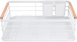 Navaris Afdruiprek Met Uitneembare Bestekhouder - Afwasrek Met Losse Lekbak - Vaatwasrek Met Plateau - Voor Bestek, Borden, Schalen En Pannen -Schoonmaakartikelen Winkel 1200x663