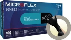 ANSELL MICROFLEX® 93-852 - Nitril Wegwerp Handschoenen, Latexvrij, Poedervrij, M, Zwart, 100 Stuks (0.12-0.15mm) -Schoonmaakartikelen Winkel 1200x680