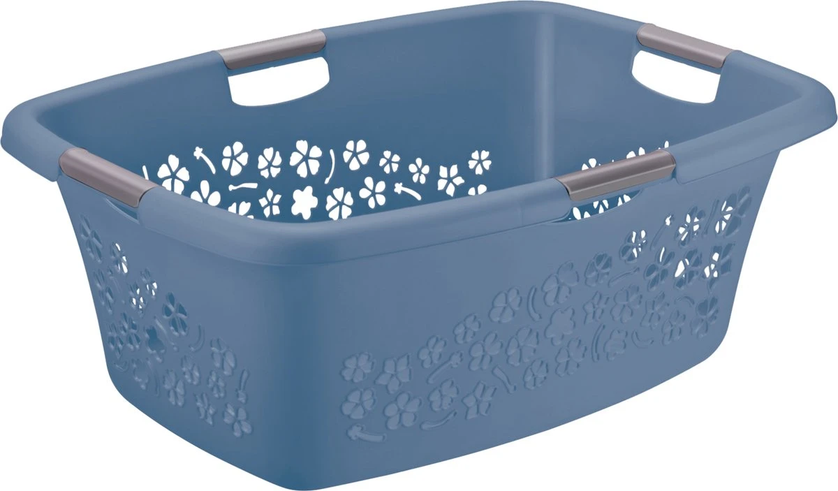 Rotho Wasmand Flowers 65 X 48 X 26 Cm - 50 L Kunststof Blauw 3 Rotho Wasmand Flowers 65 X 48 X 26 Cm - 50 L Kunststof Blauw