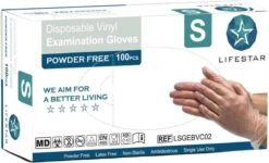 LifeStar-Vinyl Wegwerphandschoenen-100 St.-poedervrij-transparant-Maat M- Beschikbaar S-M-L-XL