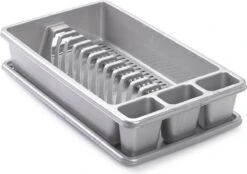 Afwas Afdruiprek Zilvergrijs Kunststof 45 X 26 X 9 Cm - Afwassen/drogen Met Lekbak