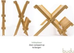 Budu Afdruiprek - Afdruiprekje Van Bamboe Hout - Afdruiprek Voor Afwas - Vaatwasrek - Keukenrek - Inklapbaar - Opvouwbaar - -Schoonmaakartikelen Winkel 1200x856 2