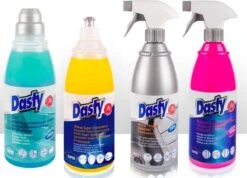 Dasty Keuken+Badkamer Pakket 8 Stuks: WC-gel + Super Antikalk + Ruiten En Oppervlakten + Badkamerreiniger + Afwas Super Ontvettend + RVS- En Inductiekookplatenreiniger + Ruiten En Oppervlakten + Allesreinigende Gel + GRATIS Set Sponzen -Schoonmaakartikelen Winkel 1200x863 3