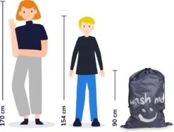 Wonair - Grote Waszak - Wash Me - Wastas - 60x90cm - Grijs - Met Trekkoord -Schoonmaakartikelen Winkel 1200x909