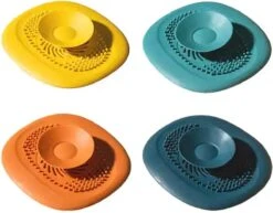 Luxe Doucheputje Afvoer Plug Zeef Stopper Stop - Universele Haarfilter Haarvanger Gootsteenstop Afvoerstop Onderdeel Afvoerputje Stopper Putje Rooster Voor Wastafel Gootsteen Spoelbak Bad Douchebak Keuken Wasbak Badkuip Aanrecht - Siliconen - Geel -Schoonmaakartikelen Winkel 1200x938