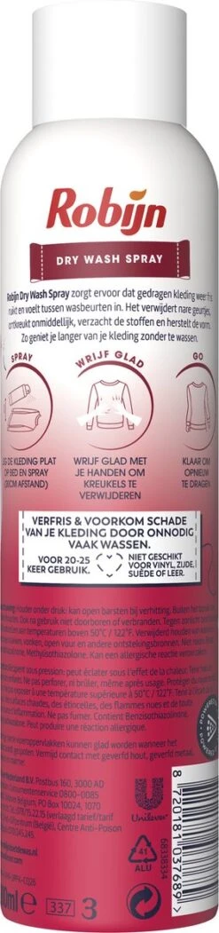 Robijn Pink Sensation Dry Wash Spray - 6 X 200 Ml - Voordeelverpakking -Schoonmaakartikelen Winkel 282x1200 2