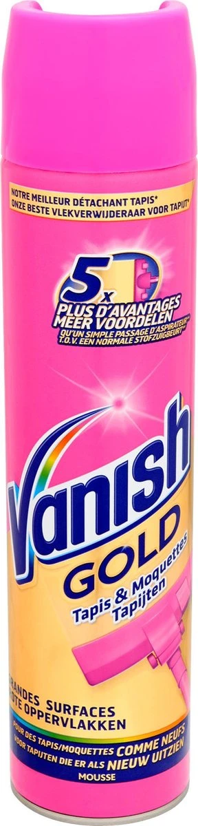 Vanish Gold Mousse Voor Tapijt Vlekkenverwijderaar - 600 Ml 3 Vanish Gold Mousse Voor Tapijt Vlekkenverwijderaar - 600 Ml