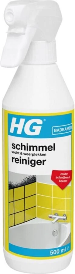 HG Schimmelreiniger - 500ml - De NR 1 Schimmelverwijderaar - Vernietigt De Hardnekkigste Schimmel - Geschikt Voor De Badkamer, Tegel-, Siliconenvoegen, Stucwerk -Schoonmaakartikelen Winkel 331x1200 1