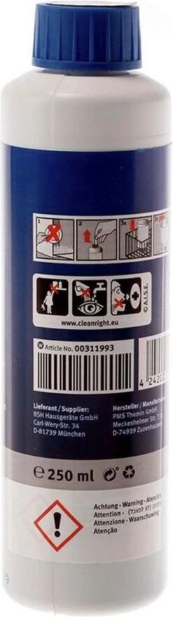 Bosch / Siemens Vaatwasser Reiniger - 250 Ml -Schoonmaakartikelen Winkel 338x1200