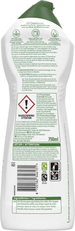 Cif CleanBoost Cream Original Schuurmiddel - 8 X 750 Ml - Voordeelverpakking -Schoonmaakartikelen Winkel 390x1200 3