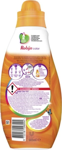 Robijn Klein & Krachtig Color Vloeibaar Wasmiddel - 8 X 19 Wasbeurten - Voordeelverpakking -Schoonmaakartikelen Winkel 496x1200 1