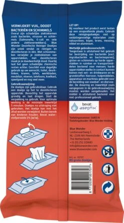 Blue Wonder Desinfectie Reinigingsdoekjes - 80 Stuks -Schoonmaakartikelen Winkel 667x1200 5