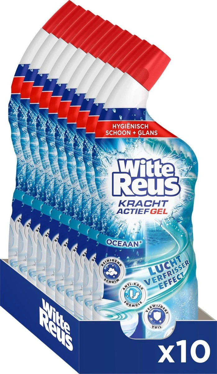 Witte Reus Toiletreiniger - Kracht Actief Gel Oceaan - Voordeelverpakking 10 X 700ml 3 Witte Reus Toiletreiniger - Kracht Actief Gel Oceaan - Voordeelverpakking 10 X 700ml