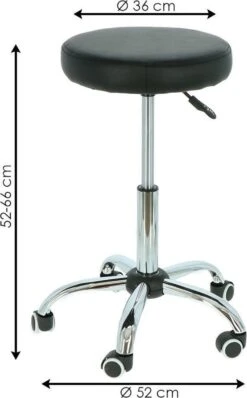 Alora Tabouret Op Wielen - Zadelkruk - Zwart - Kruk – Kapperskruk - Draaikruk - Werkkruk - Verstelbaar -Schoonmaakartikelen Winkel 745x1200