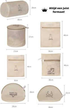 V&P Black Crown Waszakken Set Met Rits - Wasnet - Waszak - Waszakken Set Van 7 Voor Wasgoed - Waszakje Lingerie - Waszak Bh - Divers Delicaat Wasgoed - Wasnet Groot - Wasmachine Zakjes - Laundry Bag Set -Schoonmaakartikelen Winkel 777x1200