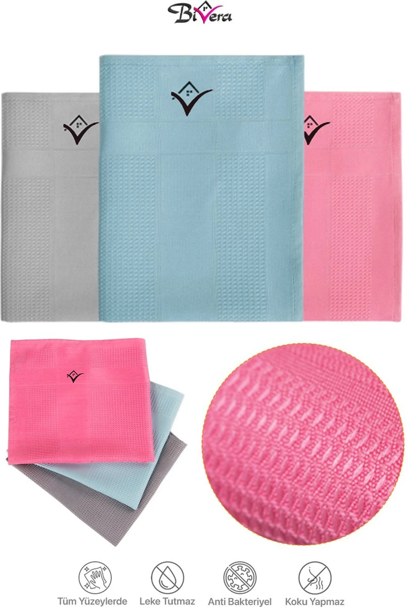 Bivera - Schoonmaakdoeken - Microvezeldoekjes - Microvezeldoeken - Vlekvrij - 3 Stuks 4 Bivera - Schoonmaakdoeken - Microvezeldoekjes - Microvezeldoeken - Vlekvrij - 3 Stuks - Afbeelding 2