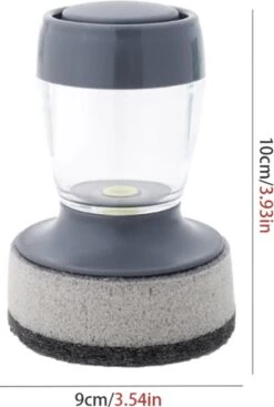 Afwasborstel Met Zeepdispenser – Met 3 Verschillende Opzet Stukken – Inclusief Houder – Grijs – Afwas Borstel Zeepreservoir – Zeep Handborstel – Doseerpomp – Afwasmiddel Dispenser – Navulbaar -Schoonmaakartikelen Winkel 808x1200 3