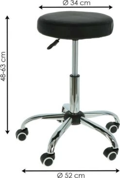 Alora Tabouret Op Wielen - Zadelkruk - Zwart - Kruk – Kapperskruk - Draaikruk - Werkkruk - Verstelbaar -Schoonmaakartikelen Winkel 809x1200 2