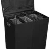 LIVILO - Wasmand 3 Vakken Wassorteerder Met Deksel – Opvouwbaar 3 Vakken– 120 Liter – Met 3 Uitneembare Waszakken – Stoffen Wasmand – Zwart -Schoonmaakartikelen Winkel 842x1200 1