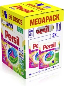 Persil® Persil 4in1 Discs Color Wascapsules - Wasmiddel Capsules - Voordeelverpakking - 2x28 Wasbeurten -Schoonmaakartikelen Winkel 894x1200