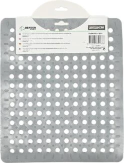 Merkloos Gootsteenmat PVC Vierkant Grijs 28 Cm -Schoonmaakartikelen Winkel 916x1200