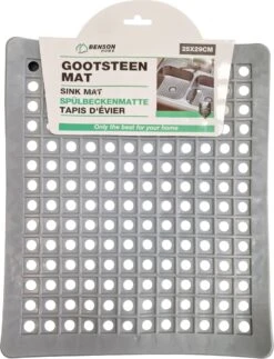 Merkloos Gootsteenmat PVC Vierkant Grijs 28 Cm -Schoonmaakartikelen Winkel 918x1200 2