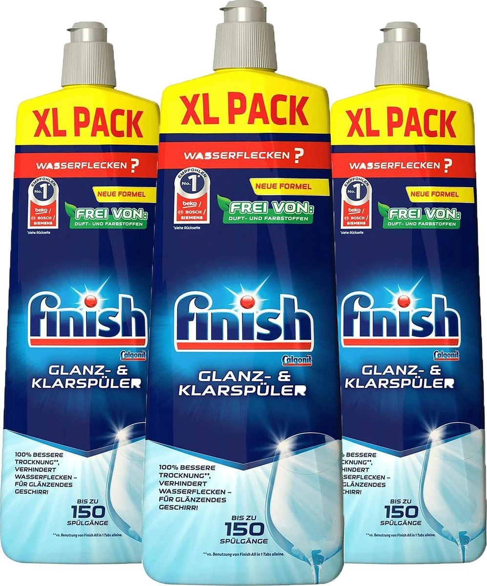 Finish Naspoelmiddel Glansspoelmiddel Regular Vaatwasmiddel - 3x 750 Ml 3 Finish Naspoelmiddel Glansspoelmiddel Regular Vaatwasmiddel - 3x 750 Ml