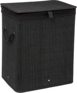 Wasmand Met Deksel 60 L - Bamboe - Zwart -Schoonmaakartikelen Winkel 998x1200 1